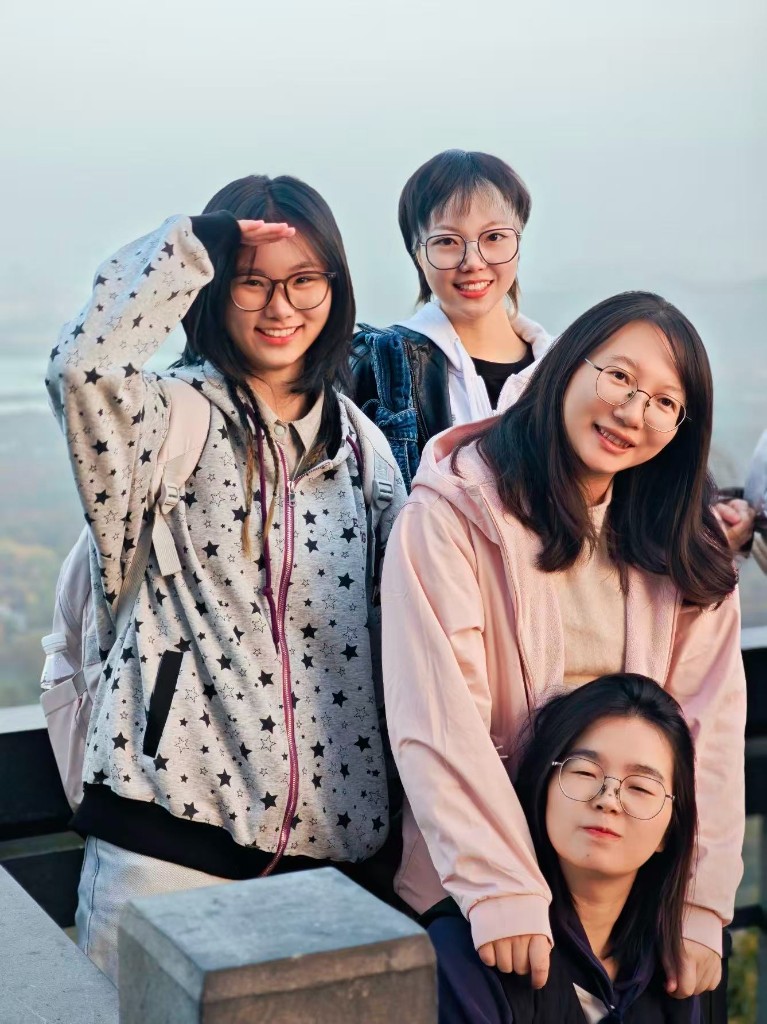 Hiking activity with lab members